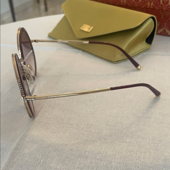 New Dolce & Gabbana Burgundy and Gold Sunglasses with original packaging main image 4